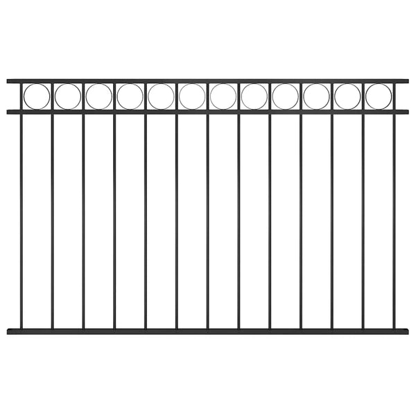 Zaunelement ASSEN Stahl 1,7 x 1 m Schwarz