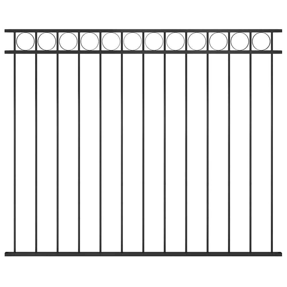Zaunelement ASSEN Stahl 1,7 x 1,5 m Schwarz