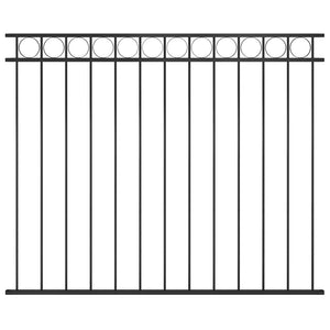 Zaunelement ASSEN Stahl 1,7 x 1,5 m Schwarz
