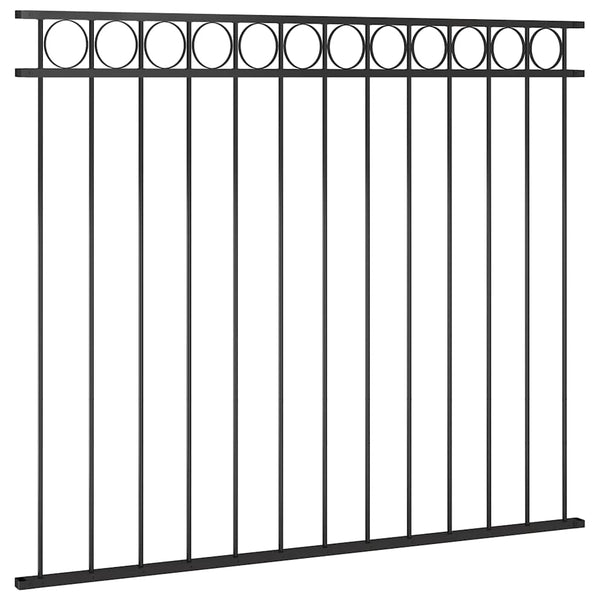 Zaunelement ASSEN Stahl 1,7 x 1,5 m Schwarz