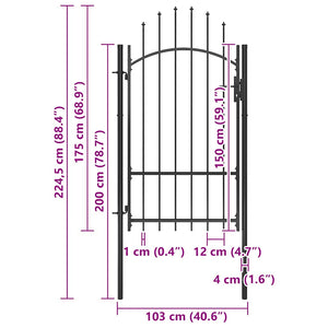Gartentor Woerden Stahl 1x1,7 m Schwarz