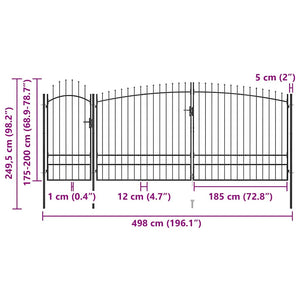 Gartentor Woerden mit Speerspitze 5 x 1,95 m Schwarz