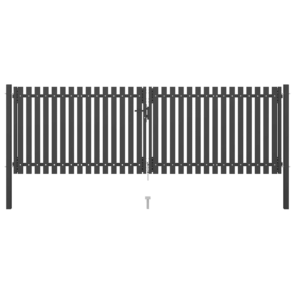 Gartentor aus Stahl 400 x 100 cm Anthrazit