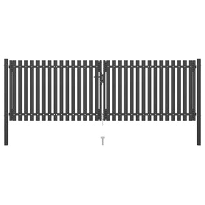 Gartentor aus Stahl 400 x 100 cm Anthrazit