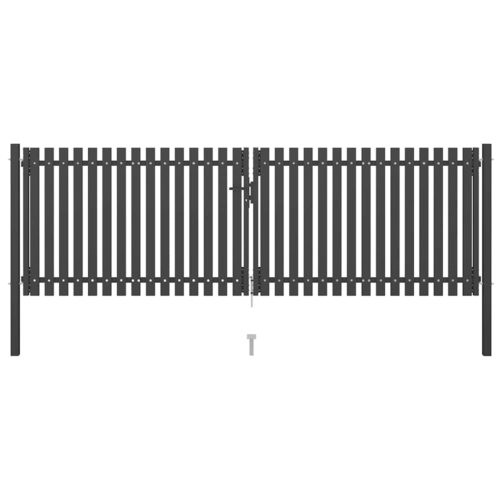 Gartentor aus Stahl 400 x 100 cm Anthrazit