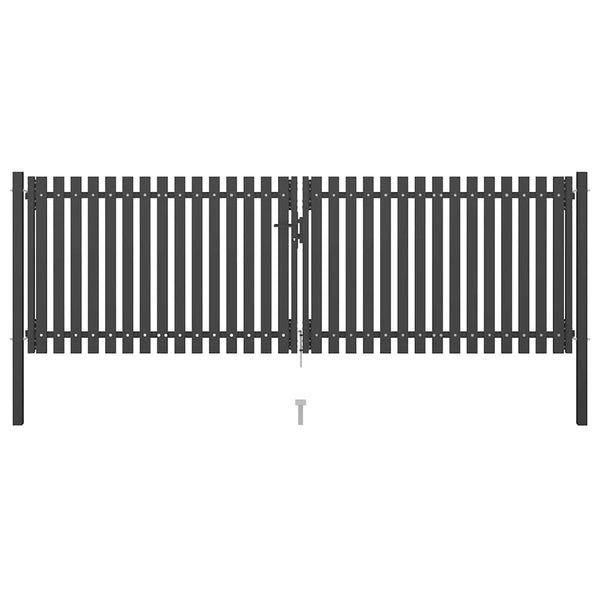Gartentor aus Stahl 400 x 100 cm Anthrazit