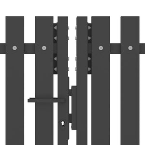 Gartentor aus Stahl 400 x 100 cm Anthrazit
