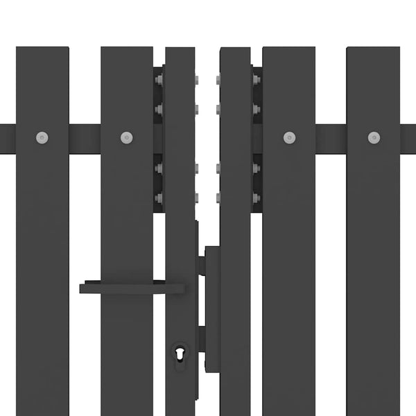 Gartentor aus Stahl 400 x 100 cm Anthrazit
