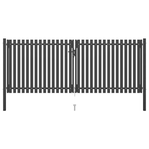 Gartentor aus Stahl 400 x 125 cm Anthrazit