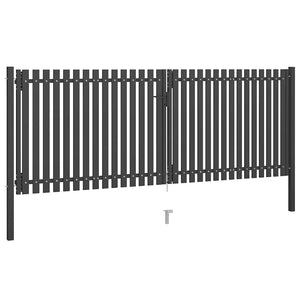 Gartentor aus Stahl 400 x 125 cm Anthrazit