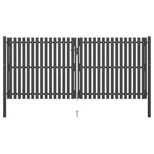 Gartentor aus Stahl 400 x 150 cm Anthrazit