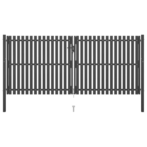 Gartentor aus Stahl 400 x 150 cm Anthrazit