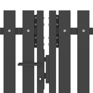 Gartentor aus Stahl 400 x 150 cm Anthrazit