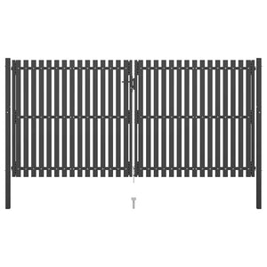 Gartentor aus Stahl 400 x 175 cm Anthrazit