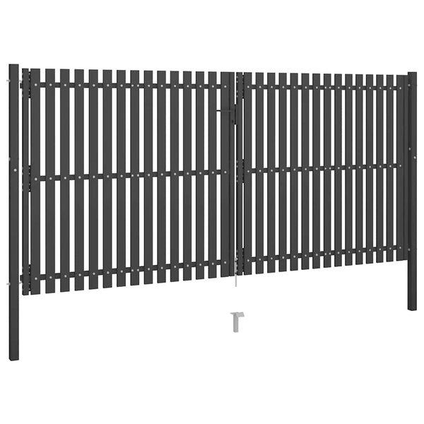 Gartentor aus Stahl 400 x 175 cm Anthrazit
