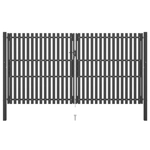 Gartentor aus Stahl 400 x 200 cm Anthrazit