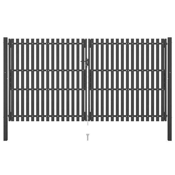 Gartentor aus Stahl 400 x 200 cm Anthrazit