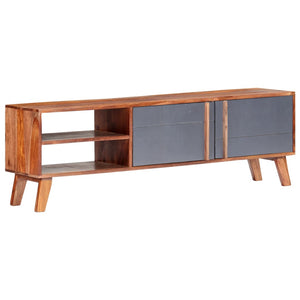TV-Schrank Grau 140x30x45 cm Massivholz