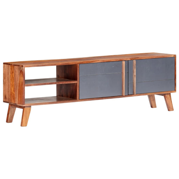 TV-Schrank Grau 140x30x45 cm Massivholz