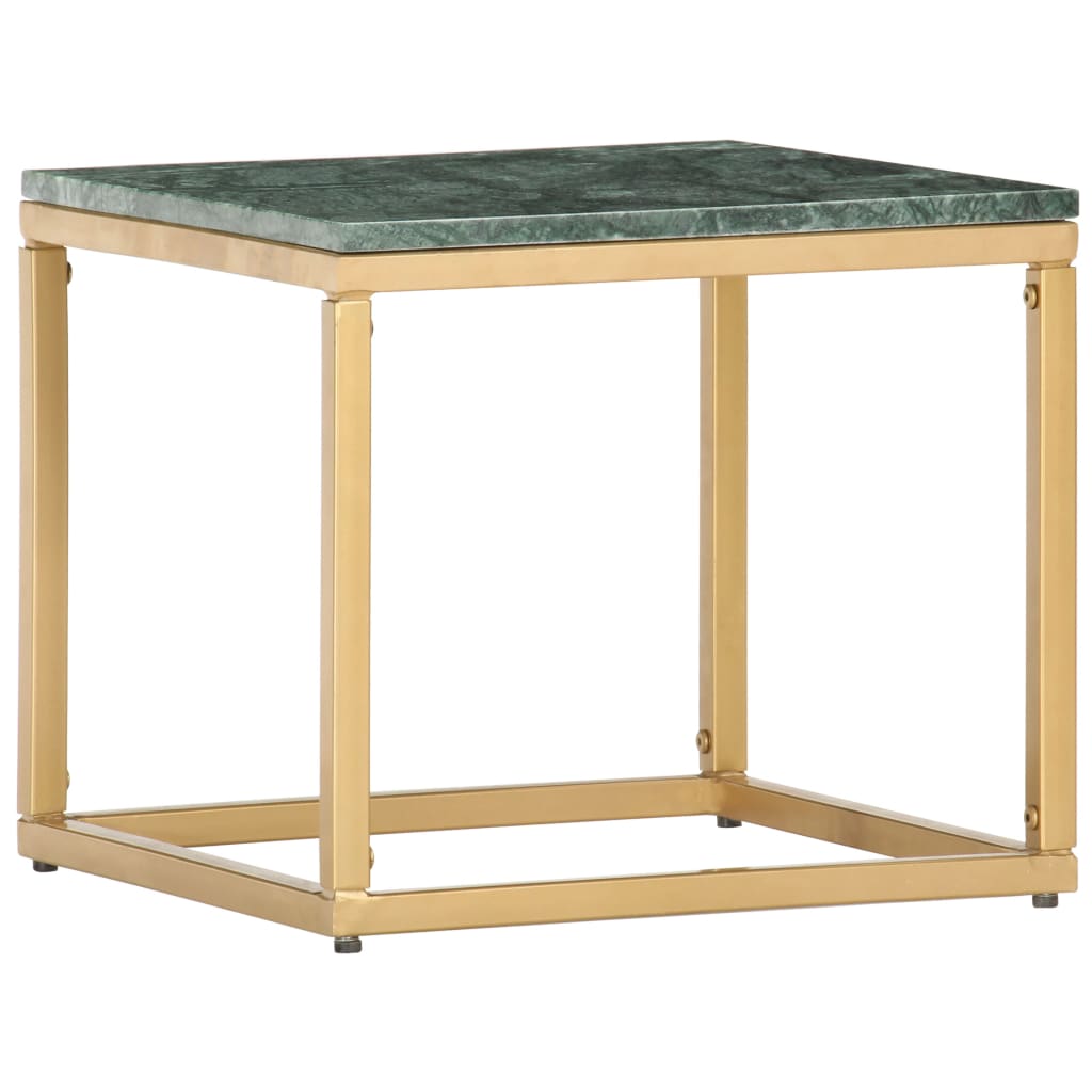 vidaXL Table basse vert 40x40x35 cm Pierre véritable aspect marbre