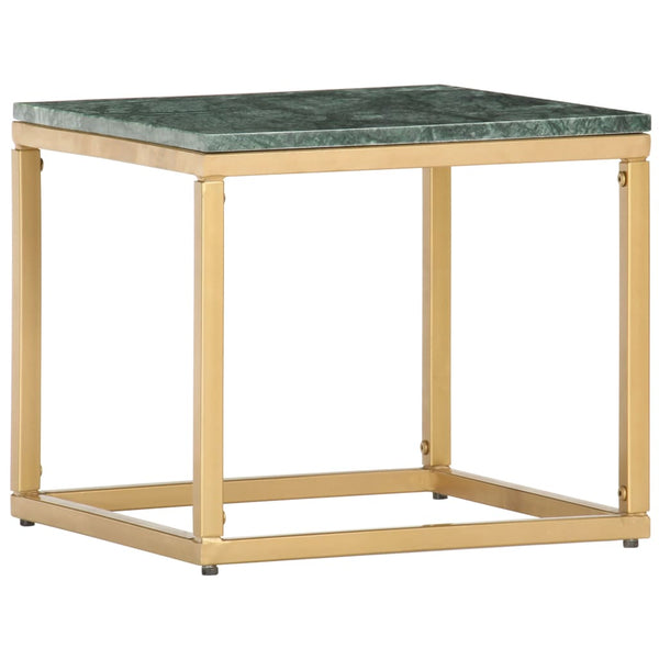 vidaXL Table basse vert 40x40x35 cm Pierre véritable aspect marbre