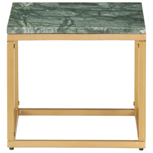 vidaXL Table basse vert 40x40x35 cm Pierre véritable aspect marbre