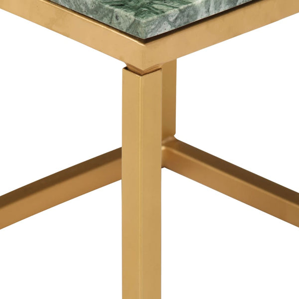 vidaXL Table basse vert 40x40x35 cm Pierre véritable aspect marbre