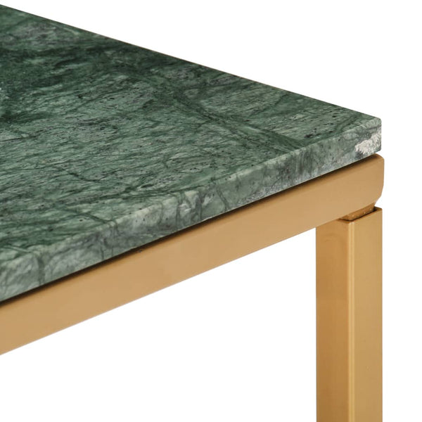 vidaXL Table basse vert 40x40x35 cm Pierre véritable aspect marbre
