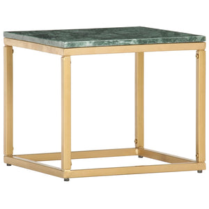 vidaXL Table basse vert 40x40x35 cm Pierre véritable aspect marbre