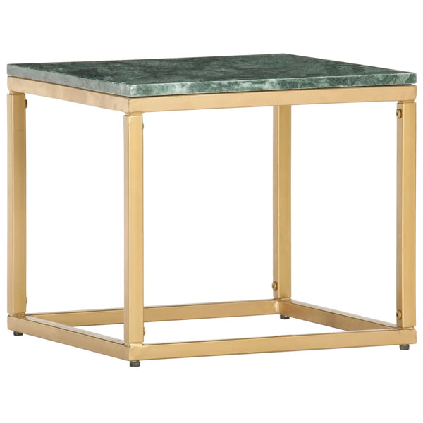 vidaXL Table basse vert 40x40x35 cm Pierre véritable aspect marbre