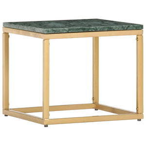 vidaXL Table basse vert 40x40x35 cm Pierre véritable aspect marbre