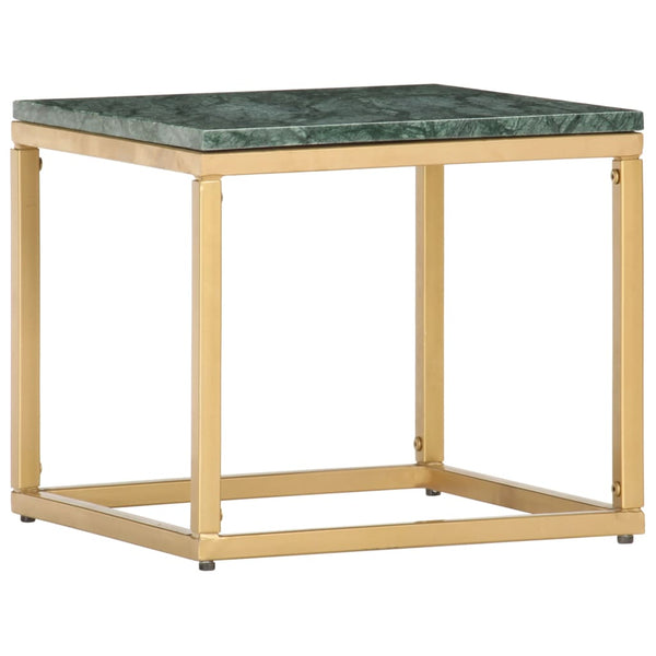 vidaXL Table basse vert 40x40x35 cm Pierre véritable aspect marbre