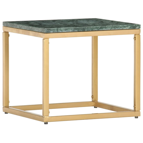 vidaXL Table basse vert 40x40x35 cm Pierre véritable aspect marbre