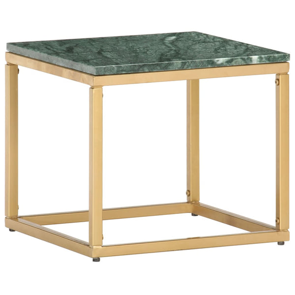 vidaXL Table basse vert 40x40x35 cm Pierre véritable aspect marbre