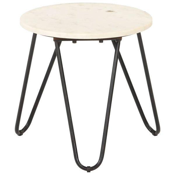 Couchtisch Weiß 40×40×40 cm Echtstein in Marmoroptik