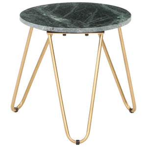 vidaXL Table basse vert 40×40×40 cm pierre véritable aspect marbre