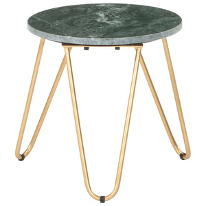 vidaXL Table basse vert 40×40×40 cm pierre véritable aspect marbre