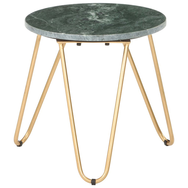 vidaXL Table basse vert 40×40×40 cm pierre véritable aspect marbre