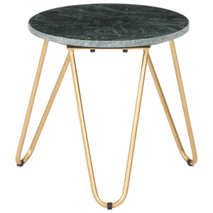 vidaXL Table basse vert 40×40×40 cm pierre véritable aspect marbre