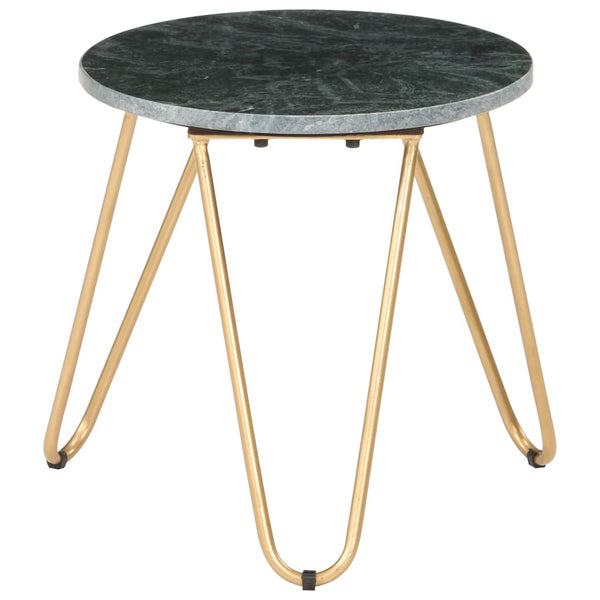 vidaXL Table basse vert 40×40×40 cm pierre véritable aspect marbre