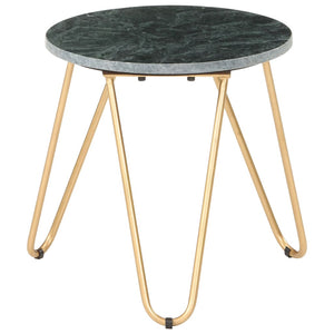 vidaXL Table basse vert 40×40×40 cm pierre véritable aspect marbre