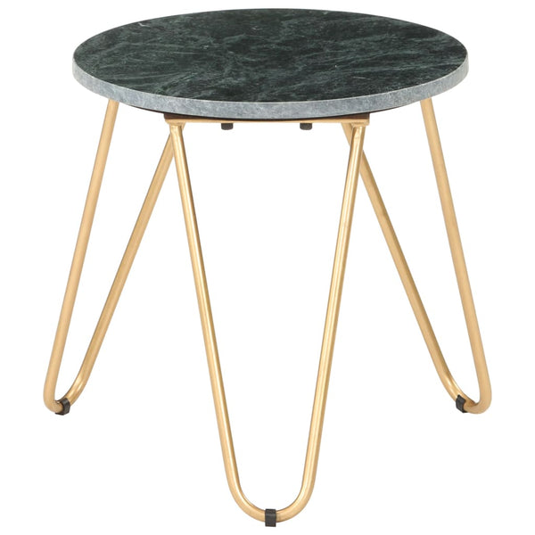 vidaXL Table basse vert 40×40×40 cm pierre véritable aspect marbre