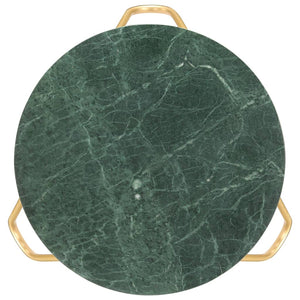 vidaXL Table basse vert 65x65x42 cm aspect marbre en pierre véritable