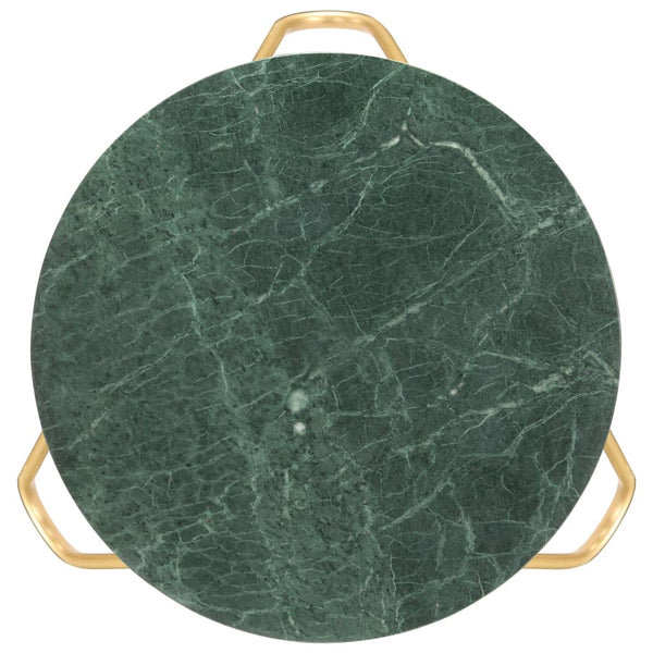 vidaXL Table basse vert 65x65x42 cm aspect marbre en pierre véritable