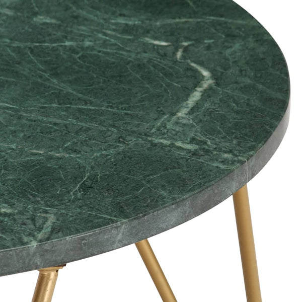 vidaXL Table basse vert 65x65x42 cm aspect marbre en pierre véritable