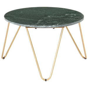 vidaXL Table basse vert 65x65x42 cm aspect marbre en pierre véritable