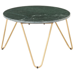 vidaXL Table basse vert 65x65x42 cm aspect marbre en pierre véritable