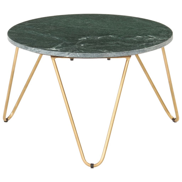 vidaXL Table basse vert 65x65x42 cm aspect marbre en pierre véritable