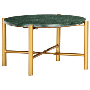 vidaXL Table basse vert 60x60x35 cm Pierre véritable aspect marbre