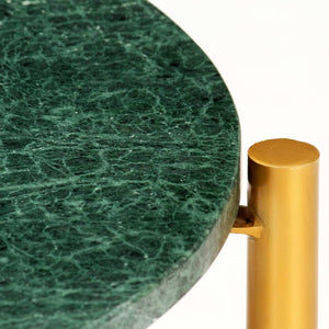 vidaXL Table basse vert 60x60x35 cm Pierre véritable aspect marbre